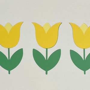 Tulip Die Cut Set of 3, Spring Die Cuts, Flower Die Cuts