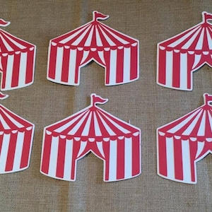 Circus Tent Die Cut Set of 6, Circus Party, Circus Tents, Circus theme party, Carnival Tents, Birthday Party, Carnival Birthday