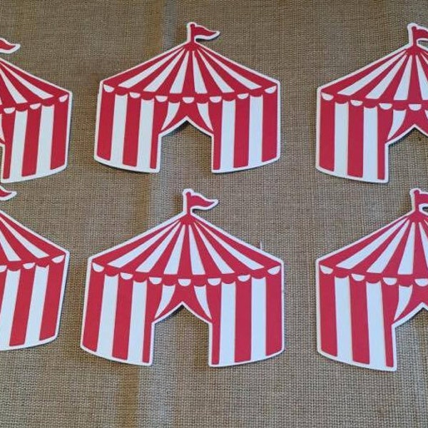 Circus Tent Die Cut Set of 6, Circus Party, Circus Tents, Circus theme party, Carnival Tents, Birthday Party, Carnival Birthday