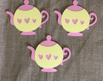 Teapot Die Cut Set of 3, Teapot Party, Teapot Birthday, Teapots,