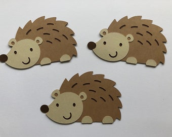 Hedgehog Die Cut Set of 3, Hedgehog party, Woodland party, Animal Die Cut, Woodland theme party