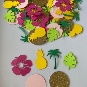 100 Piece Hawaii Confetti, Tropical Confetti, Luau Party, Luau Confetti, Hawaiian Party, Table Decor, Hawaiian Party Decor