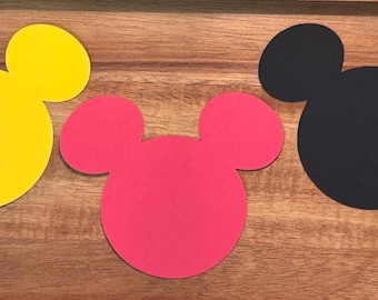 Mouse Head Die Cuts set of 25, Mouse Paper Die Cuts, Mouse Party, Mouse Shape Die Cuts