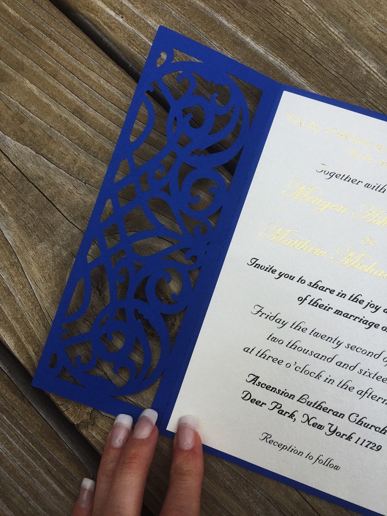 laser cut wedding invitation bifold card wedding etsy