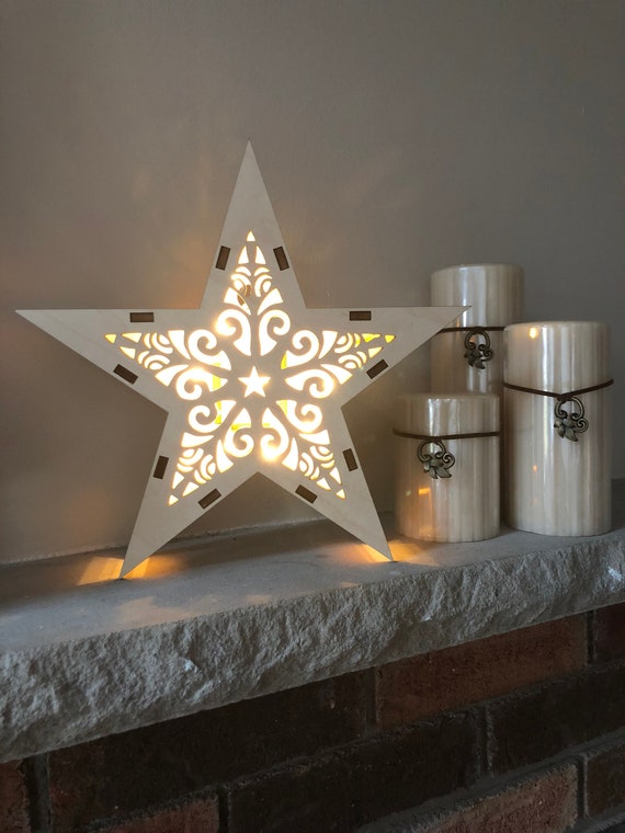Wooden led sale star