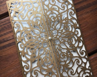 Star, spiral, WEDDING, laser, elegant, GOLD, modern, invitation, card,