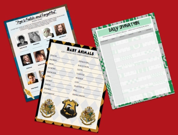 Harry Potter Themed Baby Shower Games 3 Activities Etsy