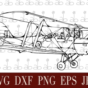 Digital File of Vintage Airplane Tiger Moth - Digital Download Printable