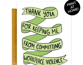 Funny PRINTABLE Co-worker Card, Work Wife Card, Work BFF Card, Work Husband Card, Retirement, Love Card, Card for Boss, Co-worker Gift