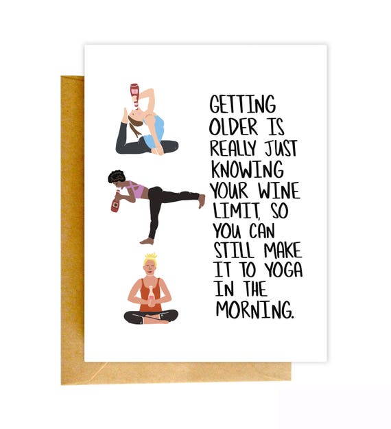 Funny Birthday Card Funny Yoga Card Birthday Card Funny | Etsy