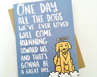SALE Dog Loss Card, Pet Loss Card, Dog Death Card, Lost Dog Card, Dog Heaven Card, Card for grief, Card for Friend, Pet Sympathy Card