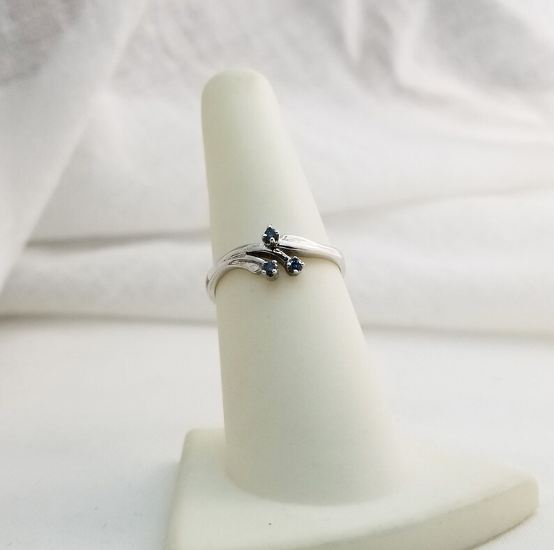 Genuine 14kt White Gold Ring with Genuine Blue Colored Enhanced Diamond L778