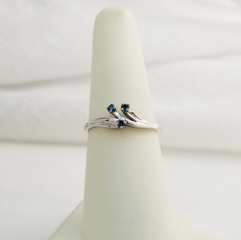 Genuine 14kt White Gold Ring with Genuine Blue Colored Enhanced Diamond L778