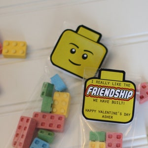 Valentine Printable - Building Block Valentine - I really like the FRIENDSHIP we have BUILT! - Personalized - Party Favor - Printable
