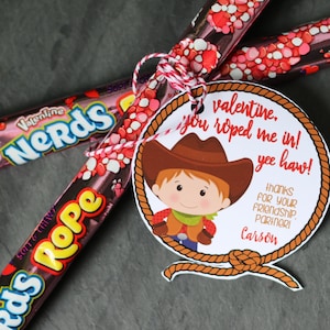 Dia dos Namorados para impressão - Você me amarrou! - PERSONALIZADO - Favor de corda de nerds - Favor de cowboy para impressão