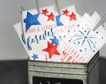 Patriotic Printable - Sparkler Tags - Instant Download - 4th of July party favor - Sparkler Party Favors