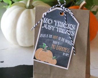 Herbst Printable - No Tricks Just Treats - Treat Bag Topper