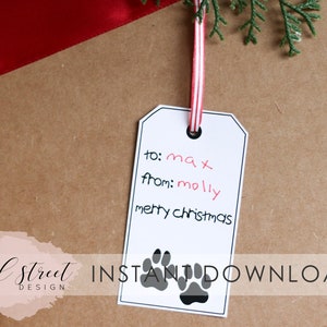 Puppy Holiday Gift Tags ~ Dog Christmas Gift Tags ~ Printable ~ Instant Download