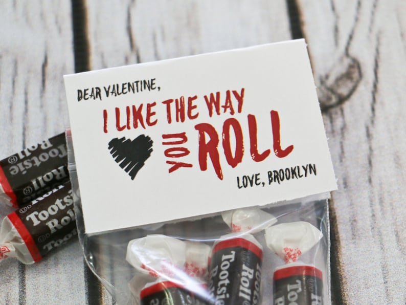 Valentine Printable I LIKE the WAY you ROLL Personalized Etsy