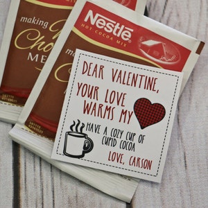 Valentine Printable -cupid Cocoa Valentine - Your Love Warms My Heart ...