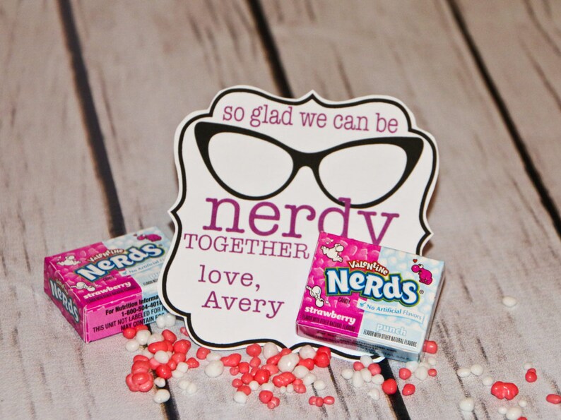 Valentine Printable so Glad We Can Be NERDY Together - Etsy