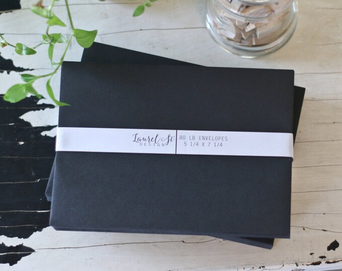 Midnight BLACK A7 Envelopes Invitation Envelope Size 5 Etsy