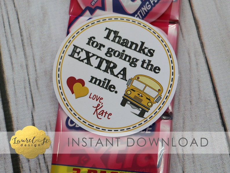 Valentine Printable - Bus Driver Valentine/Thank Oneself - Due for moving the A lot more MILE! - Further Gum - Fast Obtain photograph regarding Extra Gum Valentine Printable identified as Valentine Printable - Bus Driver Valentine/Thank By yourself - Because of for likely the Much more MILE! - Further Gum - Instantaneous Obtain
