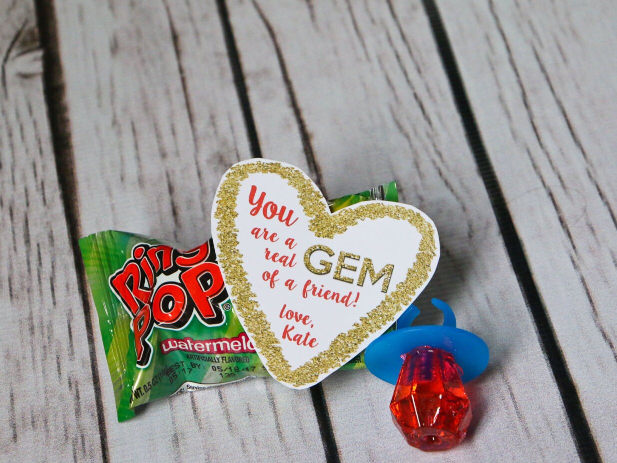 Valentine Printable You Are a REAL GEM of a FRIEND Etsy