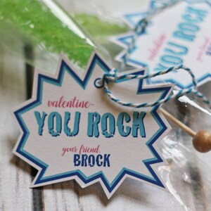 Valentine Printable - YOU ROCK! - Personalized - Pop Rocks - Rock Candy