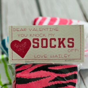 Valentine Printable You Knock My Socks Off INSTANT DOWNLOAD Socks Valentines image 5