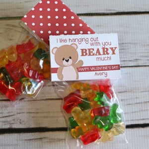 Valentine Printable - I like hanging out with you BEARY MUCH - Personalized - Classroom Valentine