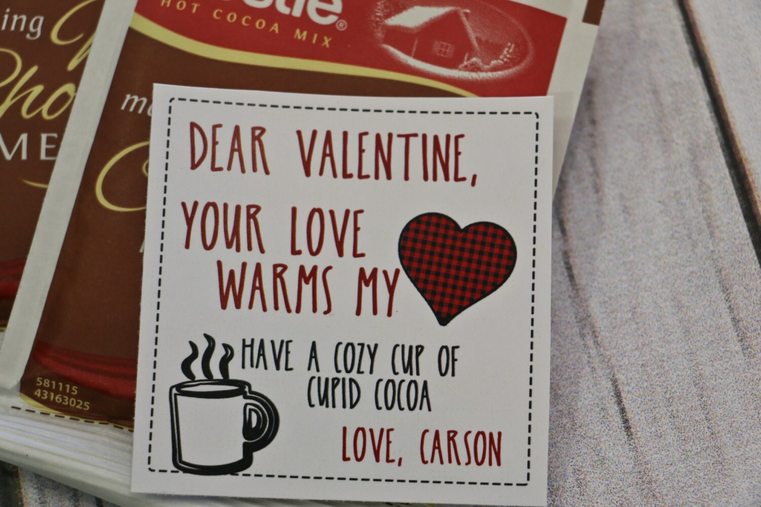 Valentine Printable Cupid Cocoa Valentine Your Love Warms | Etsy