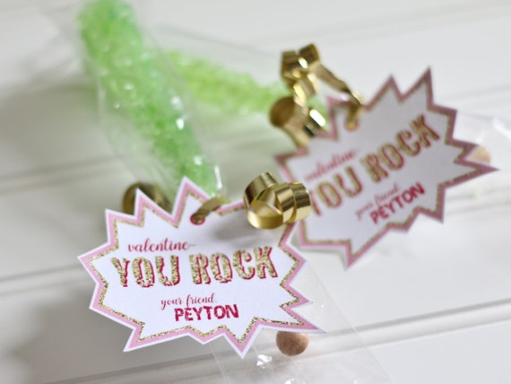 Valentine Printable YOU ROCK Personalized Pop Rocks | Etsy