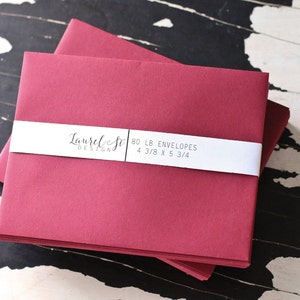 VIN ~ BOURGOGNE ~ GRENAT ~ Enveloppes A2 (rouge foncé) ~ Enveloppe d’invitation ~ A2 = 4 3/8 » x 5 3/4 » ~ qté 25