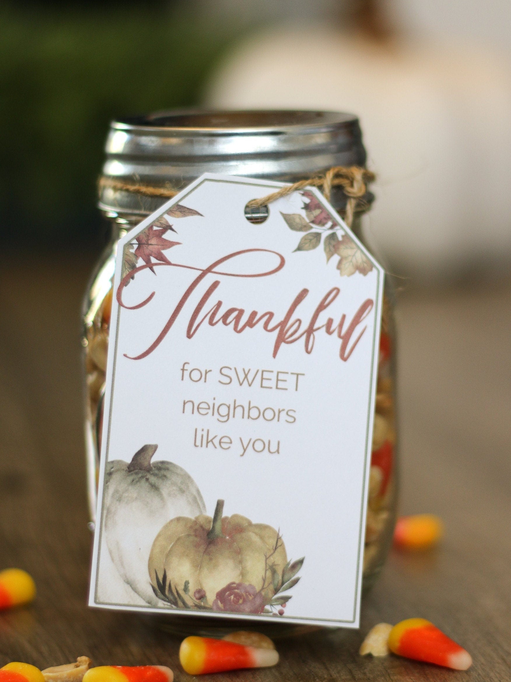 NEIGHBORS Gift Tag Thankful for Sweet Neighbors Like You Fall Gift Tag Neighbor  Gifts Thanksgiving Gift Tag 