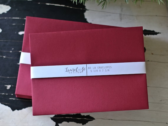 wine burgundy garnet a7 envelopes deep dark red etsy