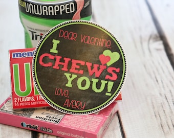 Valentine Printable I CHEWS YOU Instant Download | Etsy