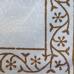 Hand Block Printed Placemats Pure Cotton Cream and Gold image 4