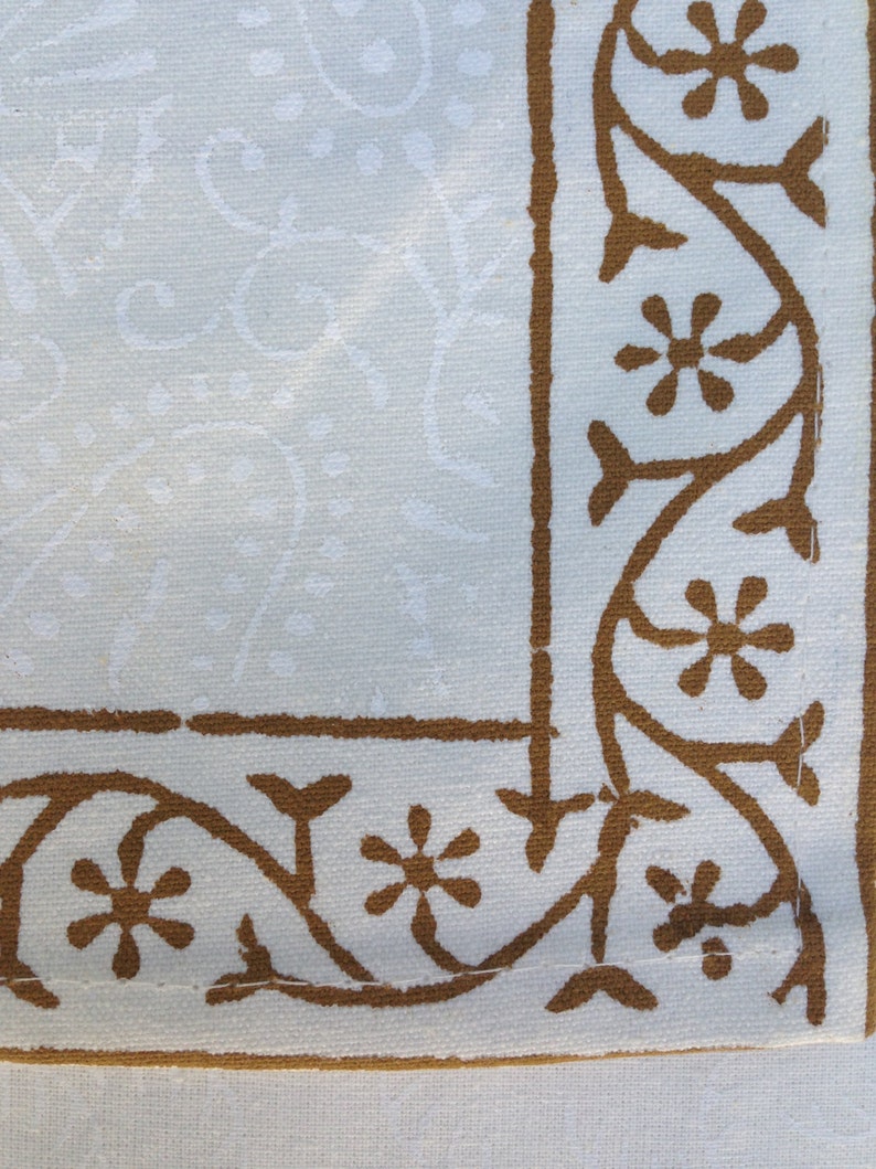 Hand Block Printed Placemats Pure Cotton Cream and Gold image 4