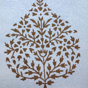 Hand Block Printed Placemats Pure Cotton Cream and Gold image 1