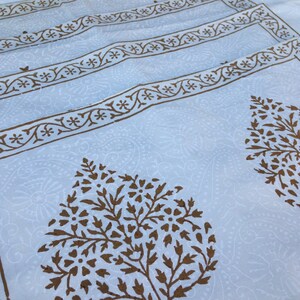 Hand Block Printed Placemats Pure Cotton Cream and Gold image 2