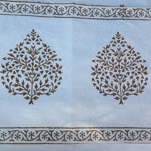 Hand Block Printed Placemats Pure Cotton Cream and Gold image 3