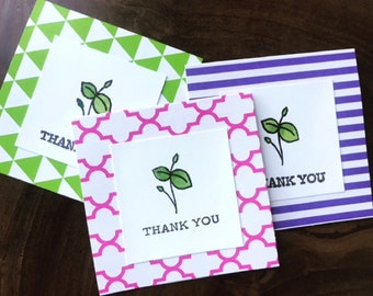 Mini Thank You Cards Set of 6, Thank You Cards, Blank thanks Cards, With envelopes, Wedding Thank you Cards, Mini Blank Notecards, Blank Tha