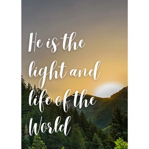 HLT Buch Mormon Satz Vers Bild Wandkunst / Er ist das Licht und Leben der Welt