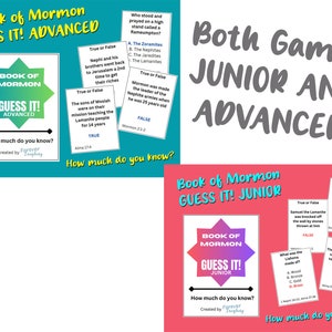 Book of Mormon GUESS IT! Advanced and Junior Game