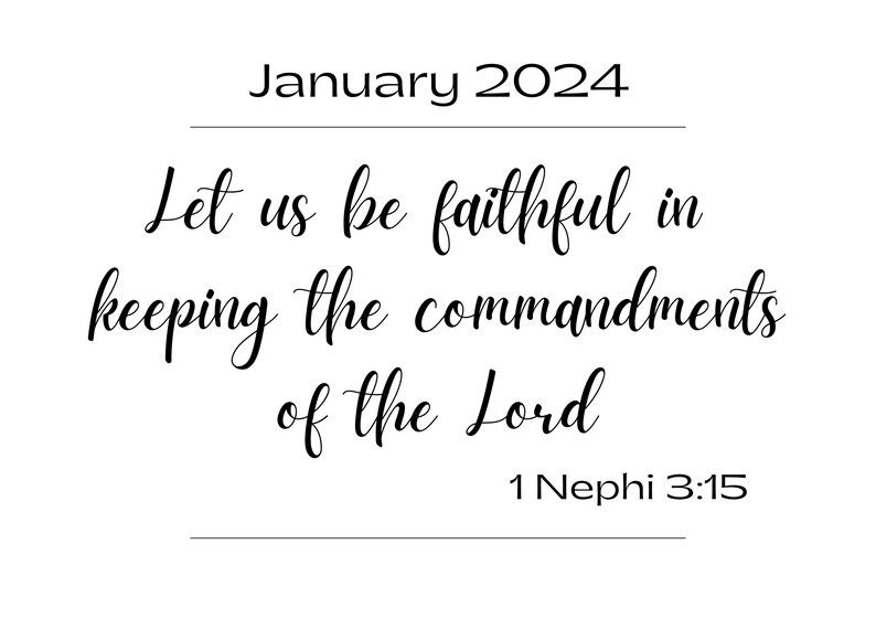 2024 Come Follow Me Monthly Book of Mormon Verses Etsy