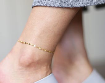 Shinny Lace Chain Anklet // Simple Beach Anklet // Jewelry gift for Her