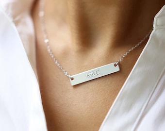 Personalized Necklace / Dainty Name Plate Bar Necklace  / Customized Name Plate Bar / Bar Necklace