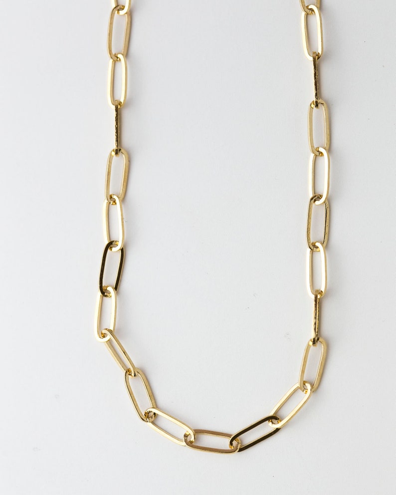 Gold box chain necklace // square link choker necklace // Gold Etsy