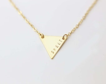 Triangle Name Monogram Necklace / Monogram Necklace / Personalized Gift